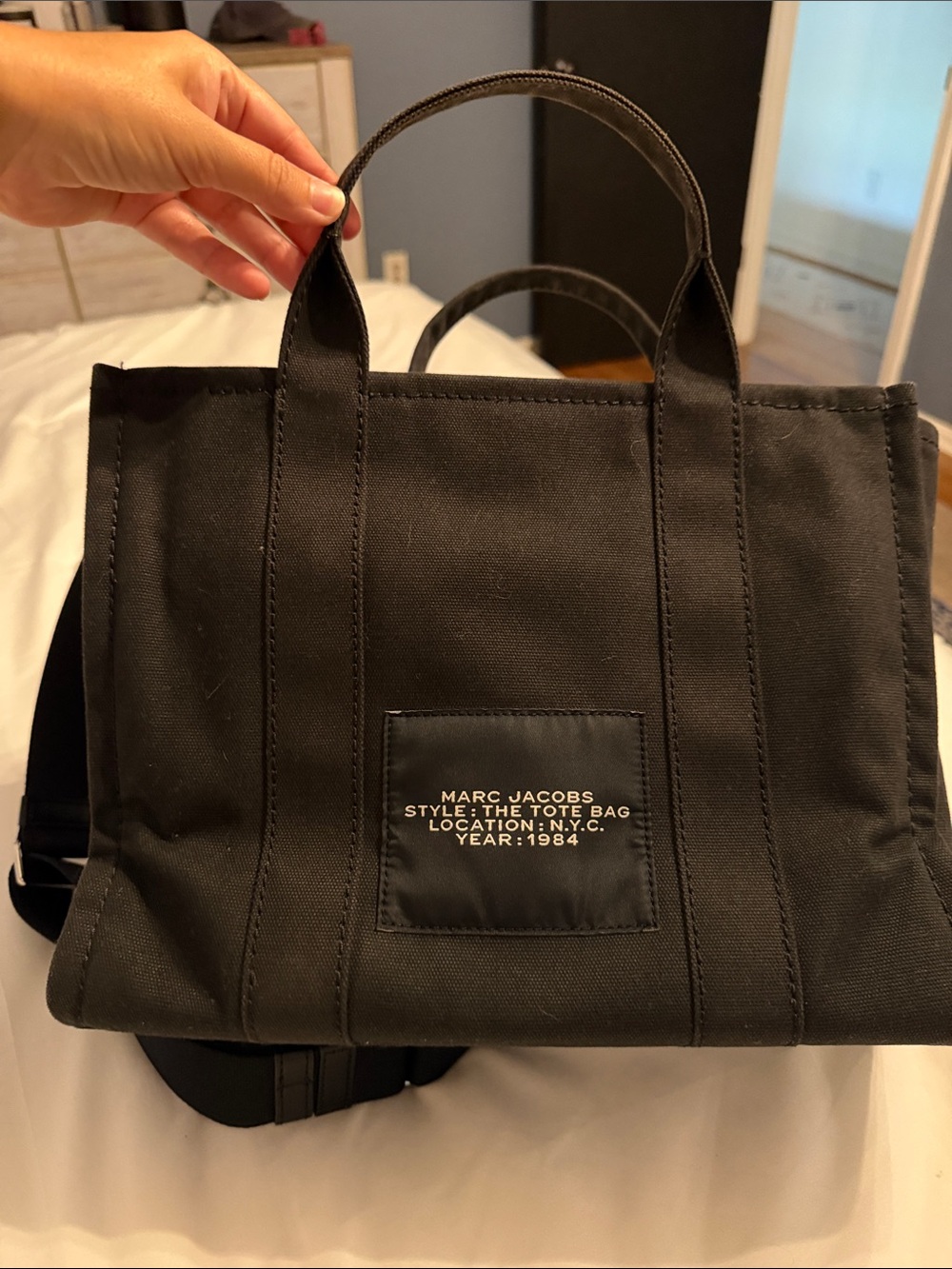 Marc Jacobs The Tote Bag - Black Canvas Tote - Picture 5 of 5